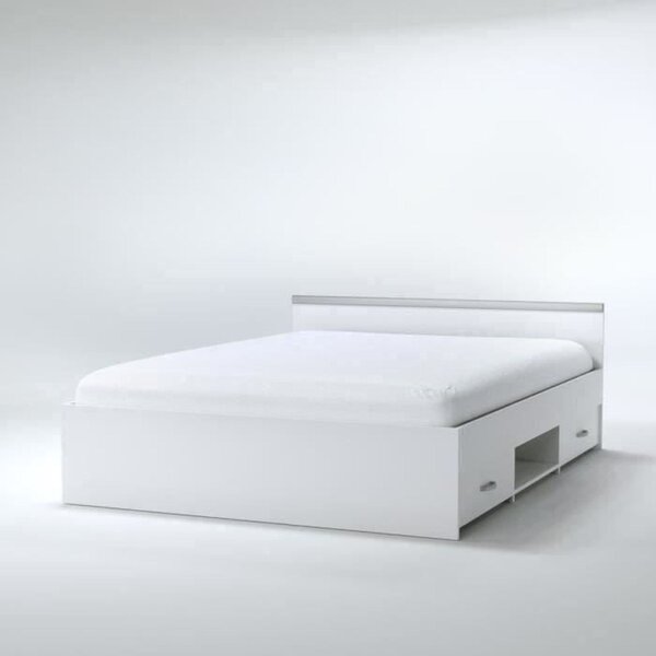 Lit adulte 140 x 190 cm - Blanc mat