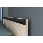 Lit adulte industriel 140 x 190 cm - Décor chêne et noir