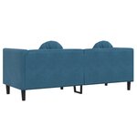 vidaXL Canapé avec coussins 3 places bleu velours