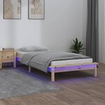 vidaXL Cadre de lit à LED 100x200 cm bois massif