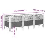 vidaXL Jardinière avec piquets blanc 123 5x43 5x43 5 cm PP