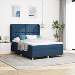 Lit Box Spring vidaXL avec Matelas Bleu 160x200 cm en Tissu