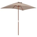 vidaXL Parasol avec mât en bois 150 x 200 cm Taupe