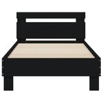 vidaXL Cadre de lit avec tête de lit et lumières LED noir 90x190 cm
