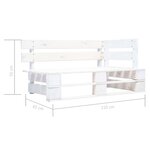 vidaXL Canapé d'angle palette de jardin Bois de pin imprégné de blanc