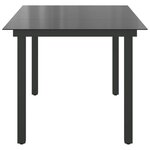 vidaXL Table de jardin Noir 150x90x74 cm Aluminium et verre