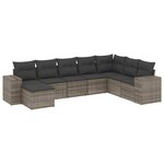 vidaXL Salon de jardin 8 Pièces avec coussins gris résine tressée