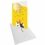 Carte de Vœux Thème Anniversaire Party Time - Plusieurs Styles - Heureux Anniversaire - Jaune - Draeger
