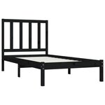 vidaXL Cadre de lit Noir Bois de pin massif 100x200 cm