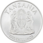 Pièce de monnaie en Argent 1000 Shillings g 31.1 (1 oz) Millésime 2022 Mythical Creatures Tanzania HYDRA