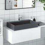 vidaXL Vasque 60x38x11 cm fonte minérale/marbre anthracite