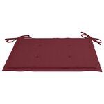 vidaXL Chaises de jardin lot de 2 coussins rouge bordeaux Teck massif