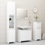 vidaXL Ensemble de meubles de salle de bain 4Pièces Blanc Bois ingénierie