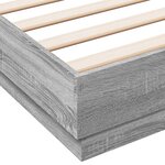 vidaXL Cadre de lit avec lumières LED sonoma gris 160x200 cm