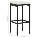 vidaXL Ensemble de bar de jardin 5 Pièces et coussins Résine tressée Noir