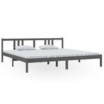 vidaXL Cadre de lit Gris Bois massif 200x200 cm