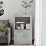 vidaXL Armoire latérale avec lumières LED gris béton bois d'ingénierie