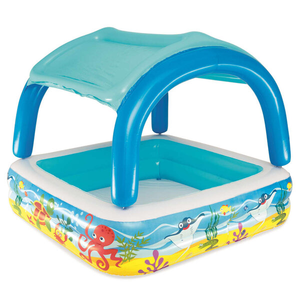 Bestway piscine avec auvent 140 x 140 x 114 cm bleu 52192