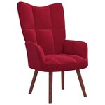 vidaXL Chaise de relaxation Rouge bordeaux Velours