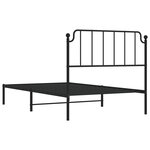 vidaXL Cadre de lit métal avec tête de lit noir 107x203 cm