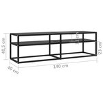 vidaXL Meuble TV Noir 140x40x40 5 cm Verre trempé