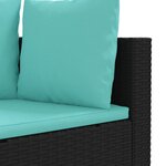 vidaXL Salon de jardin 3 Pièces avec coussins noir résine tressée