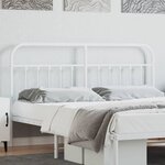 vidaXL Tête de lit métal blanc 160 cm