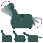 vidaXL Fauteuil inclinable de massage Vert foncé Tissu