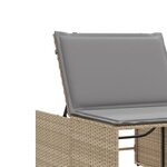 vidaXL Chaises longues lot de 2 avec table beige résine tressée