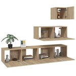 vidaXL Ensemble de meubles TV 4 Pièces Chêne sonoma Bois d'ingénierie
