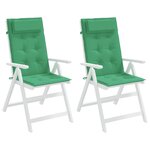 vidaXL Coussins de chaise à dossier haut lot de 2 vert tissu oxford