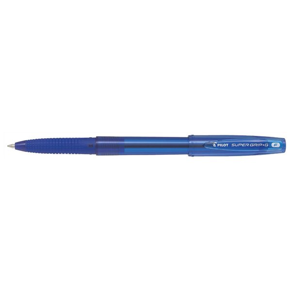 Stylo Bille à Capuchon SUPER GRIP G Pointe Fine Bleu x 12 PILOT
