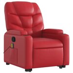 vidaXL Fauteuil inclinable de massage Rouge Similicuir