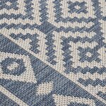 vidaXL Tapis à tissage plat d'extérieur 80x250 cm Rayures bleues