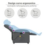 vidaXL Fauteuil inclinable de massage électrique gris similicuir