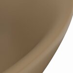 vidaXL Lavabo ovale de luxe à trop-plein Crème mat 58 5x39cm Céramique
