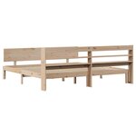 vidaXL Cadre de lit avec tête de lit 200x200 cm Bois de pin massif
