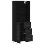 vidaXL Buffet haut Noir 69 5x34x180 cm Bois d'ingénierie