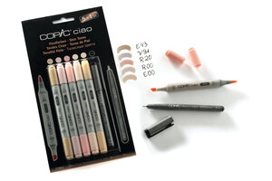 Set 5 marqueurs Copic Ciao Teintes Chairs + 1 Multiliner gratuit