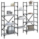 vidaXL Bibliothèque sonoma gris 160x28 5x136 5 cm bois d'ingénierie