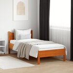 vidaXL Cadre de lit sans matelas cire marron 90x200 cm bois pin massif