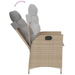 vidaXL Chaises inclinables jardin lot de 2 et coussins résine tressée