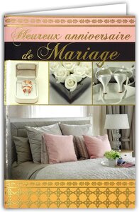Carte Heureux Anniversaire de Mariage Félicitations Noces Enveloppe 12x17 5cm