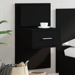 vidaXL Table de chevet murale avec lumières LED noir