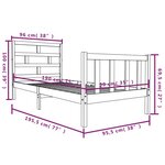 vidaXL Cadre de lit Blanc Bois de pin massif 90x190 cm Simple