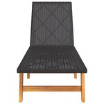 vidaXL Chaise longue avec table Résine tressée et bois massif d'acacia