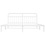 vidaXL Cadre de lit métal avec tête de lit blanc 193x203 cm