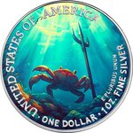 Pièce de monnaie en Argent 1 Dollar g 31.1 (1 oz) Millésime 2024 Liberty Tales LITTLE MERMAID