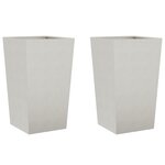 vidaXL Jardinières 2 Pièces 45x45x75 cm acier inoxydable