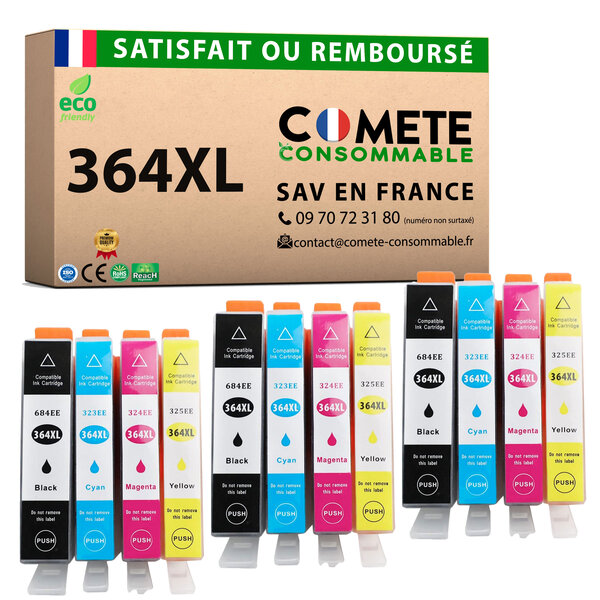 CARTOUCHE 364XL - lot de 12 Compatibles avec HP- COMETE Entreprise française